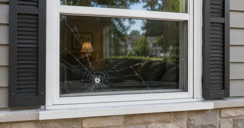 technician measuring window opening for emergency glass replacement Thamesford