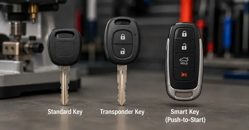 technician cutting a transponder ignition key in Thamesford