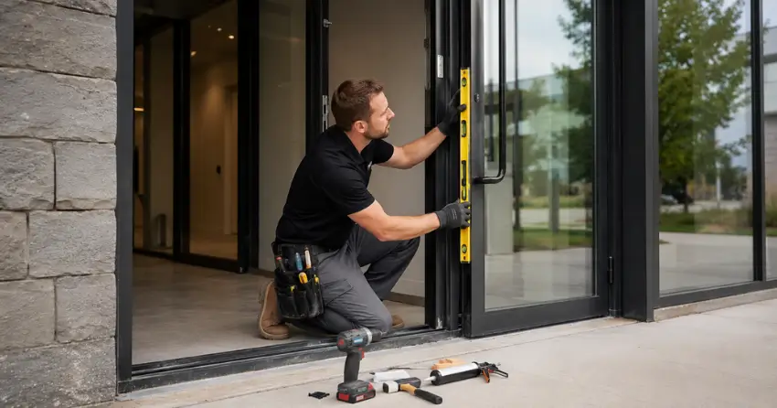 commercial glass door frame installation Thamesford