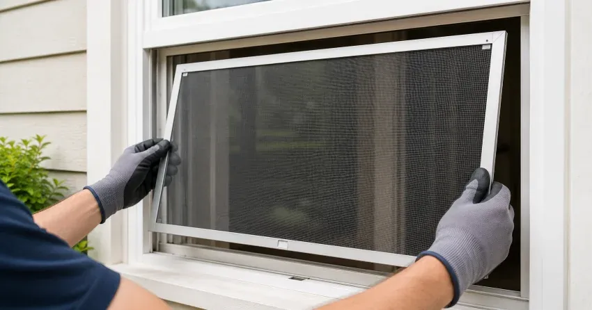 technician repairing a window sash and balance system in Thamesford